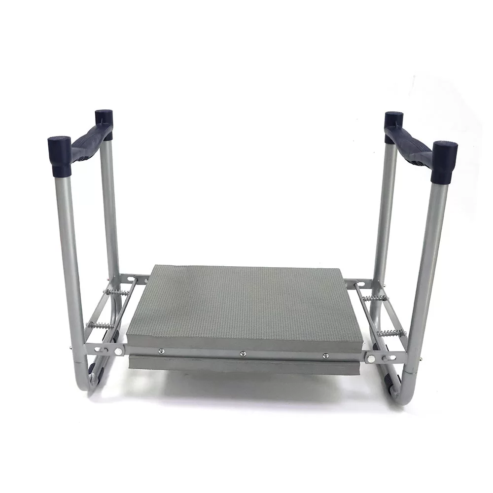 Gris manija extraíble plegable jardín rodilla y asiento